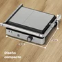 Grunkel GRL-EXTREME Grill Eléctrico de Contacto 2000W, 29x26 cm con Revestimiento Antiadherente, Tapa de 180°, Ajuste de Temperatura y Bandeja Extraíble