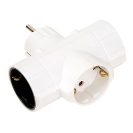 Simon Adaptador triple lateral schuko 2p+t 16a 250v~, blanco