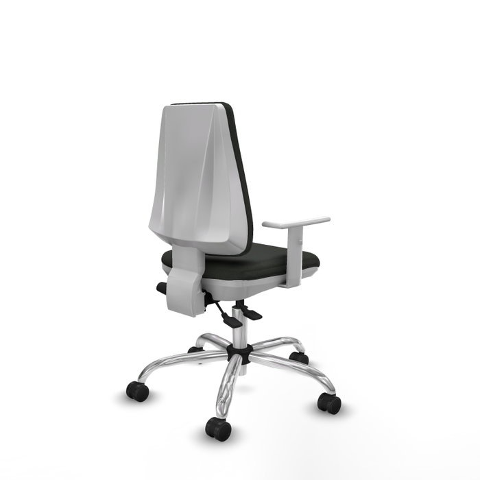 PIQUERAS Y CRESPO Silla de oficina Elche con mecanismo Asincro, Tela Negra y Reposabrazos Blancos PIQUERAS Y CRESPO Silla de oficina Elche con mecanismo Asincro, Tela Negra y Reposabrazos Blancos
