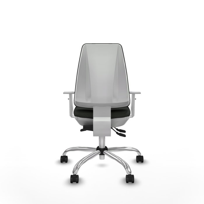 PIQUERAS Y CRESPO Silla de oficina Elche con mecanismo Asincro, Tela Negra y Reposabrazos Blancos PIQUERAS Y CRESPO Silla de oficina Elche con mecanismo Asincro, Tela Negra y Reposabrazos Blancos