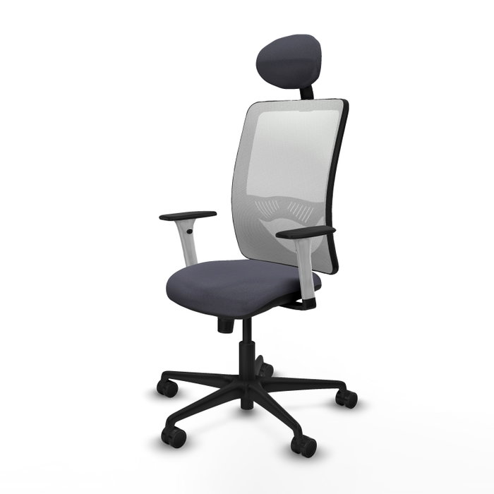 PIQUERAS Y CRESPO Silla de oficina Zulema con mecanismo Sincro, Gris oscuro y Blanco PIQUERAS Y CRESPO Silla de oficina Zulema con mecanismo Sincro, Gris oscuro y Blanco