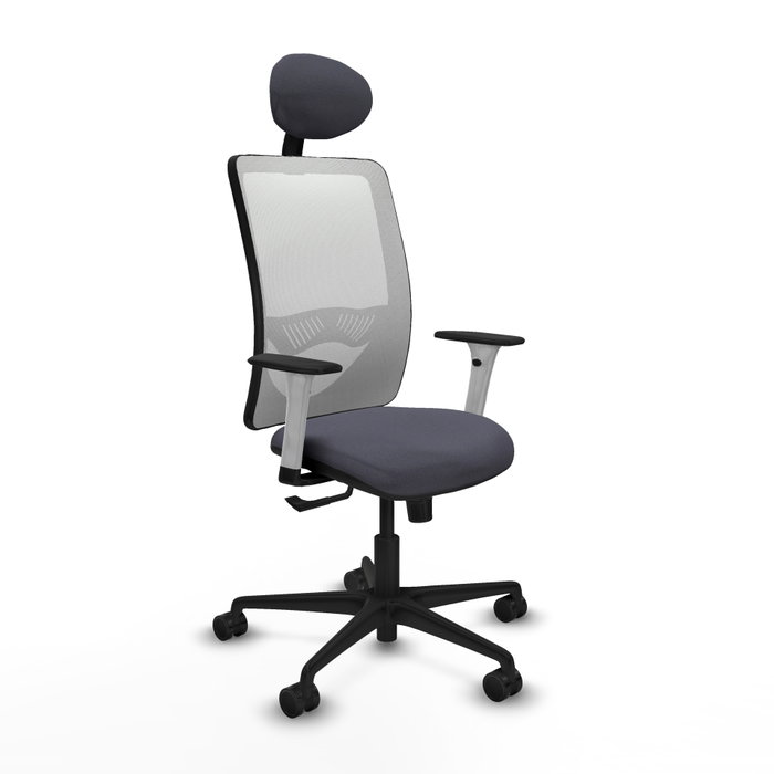 PIQUERAS Y CRESPO Silla de oficina Zulema con mecanismo Sincro, Gris oscuro y Blanco PIQUERAS Y CRESPO Silla de oficina Zulema con mecanismo Sincro, Gris oscuro y Blanco