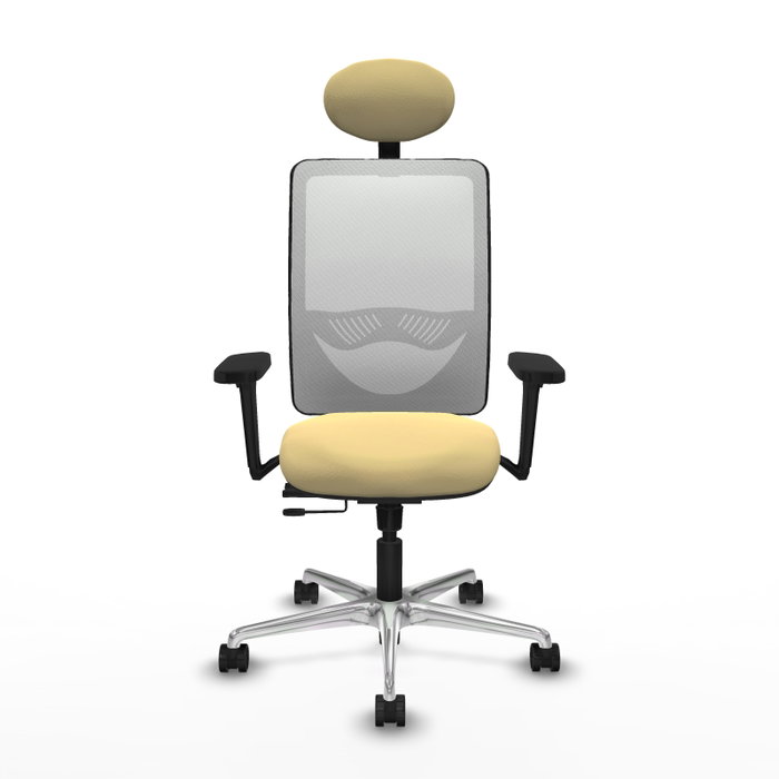 PIQUERAS Y CRESPO Silla de oficina Zulema con mecanismo Sincro/Traslack Crema y Blanco
