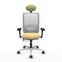 PIQUERAS Y CRESPO Silla de oficina Zulema con mecanismo Sincro/Traslack Crema y Blanco