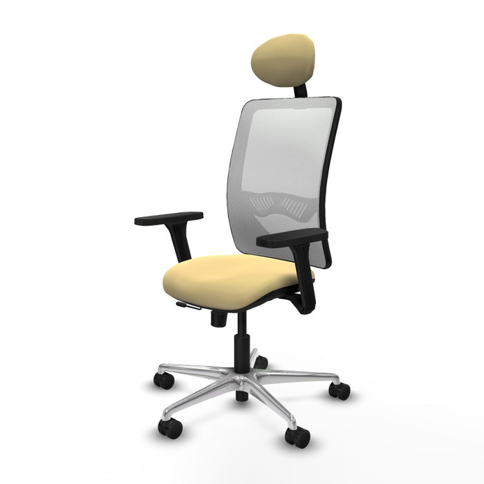 PIQUERAS Y CRESPO Silla de oficina Zulema con mecanismo Sincro/Traslack Crema y Blanco