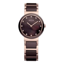 Bering 10729-765 Reloj de mujer con correa de cerámica marrón