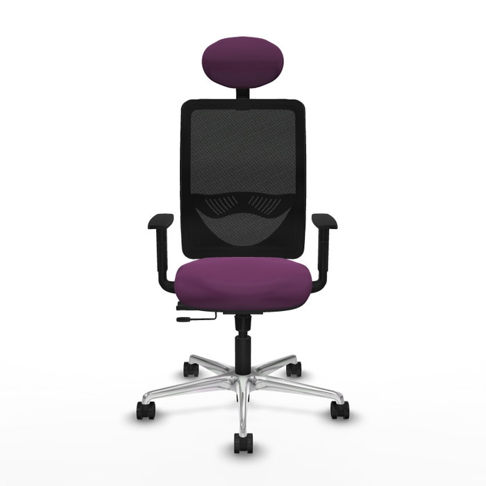 PIQUERAS Y CRESPO Silla de oficina Zulema con mecanismo Sincro/Traslack, Morado y Negro