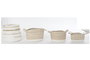 DKD Home Decor Cesta Boho Blanco Natural Algodon Seagrass 36 x 34 x 36 cm Set de 4