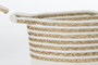 DKD Home Decor Cesta Boho Blanco Natural Algodon Seagrass 36 x 34 x 36 cm Set de 4