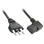 Lindy Cable de alimentación con enchufe italiano angulado y C13, 2 m, Negro