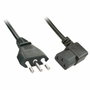 Lindy Cable de alimentación con enchufe italiano angulado y C13, 2 m, Negro