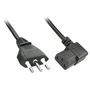 Lindy 30346 Cable de Alimentación IEC C13, 2m, Negro, Conector Angular Hembra (90°) a Conector Recto Hembra