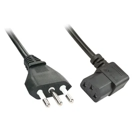Lindy 30346 Cable de Alimentación IEC C13, 2m, Negro, Conector Angular Hembra (90°) a Conector Recto Hembra