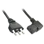Lindy 30346 Cable de Alimentación IEC C13, 2m, Negro, Conector Angular Hembra (90°) a Conector Recto Hembra