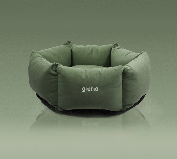 Gloria Cuna Hexagonal Hondarribia 60x60 cm Verde. Cojín Reciclado Extraíble y Lavable, Base Antideslizante