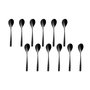 SUMMA Cuchara Café Satin Negro Pvd Acero Inoxidable 18/10, Longitud 140 mm (Set de 12)