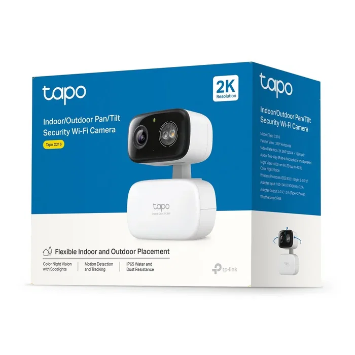 TP-Link Tapo C216 Cámara de Seguridad IP 2K con Control PTZ