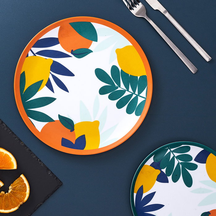 Home Deco Factory Plato Llano de Melamina Colección Rio 25.5 cm