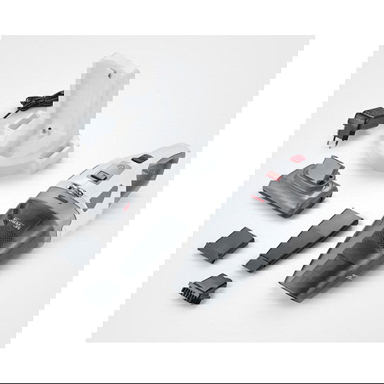 Severin HV 7146 S'Power Wet&Dry Aspirador Inalámbrico con Cepillo Turbo, Batería de Litio 18.5V, 5500 Pa, 30 Min, Gris/Rojo/Blanco