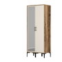 Hanah Home Armario Kumsal RS - Nogal, Crema - 80x47.5x201.4 cm
