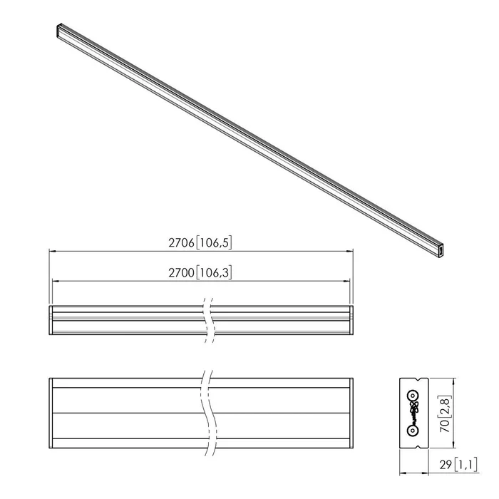 Vogel's Barra de interfaz dvLED 2700mm PLB 3227 DVLED Negro Vogel's Barra de interfaz dvLED 2700mm PLB 3227 DVLED Negro