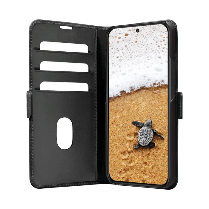 Dbramante1928 Funda Folio para Samsung Galaxy S25+ (17 cm/6.7") de Cuero Negro con 3 Bolsillos para Tarjetas