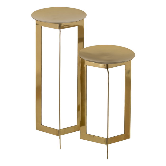 Portavelas Dorado Acero Inoxidable 16,50 X 16,50 X 38,50 cm