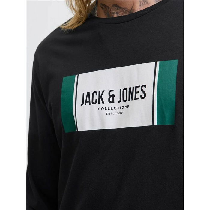 Camiseta de Manga Larga Hombre Jack & Jones Jjhayato Ls Crew Negro M