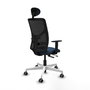 PIQUERAS Y CRESPO Silla de oficina Motilla con mecanismo Sincro/Traslack Azul marino y Negro