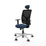 PIQUERAS Y CRESPO Silla de oficina Motilla con mecanismo Sincro/Traslack Azul marino y Negro