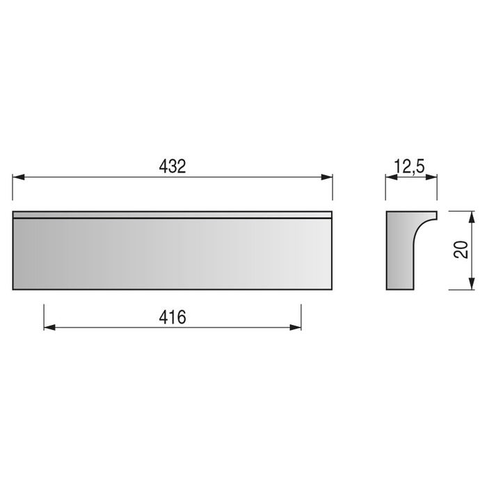 HERRAJES ALK Tirador Leman Aluminio Acabado Cromo Distancia 416