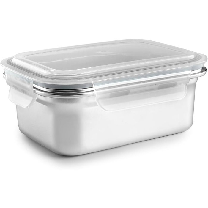Ibili Fiambrera rectangular de acero inoxidable de 800 ml Ibili Fiambrera rectangular de acero inoxidable de 800 ml