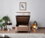 Hanah Home Conjunto Colchón, Base y Cabecero Individual 90 x 190 cm - Marrón Claro