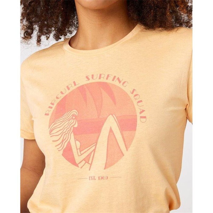 Camiseta de Manga Corta Mujer Rip Curl Re-Entry Crew Neck Beige