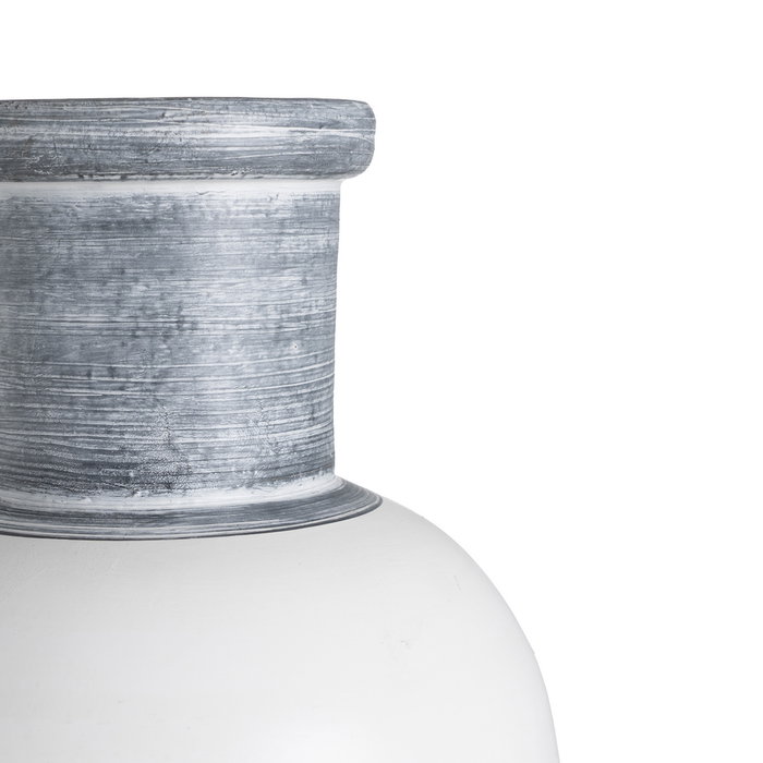 Jarrón Blanco Terracota Decoración 26 X 28 X 60 cm