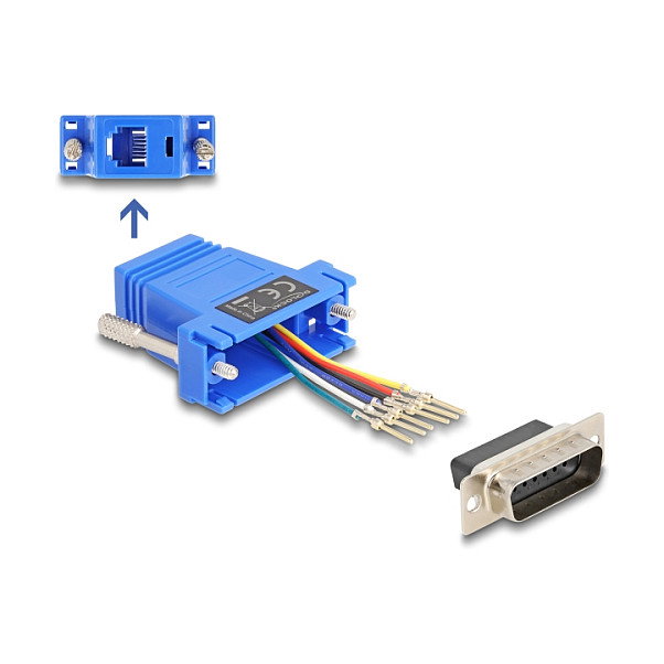 DeLOCK 67085 Adaptador D-Sub 15 Macho a RJ12 Hembra Azul DeLOCK 67085 Adaptador D-Sub 15 Macho a RJ12 Hembra Azul