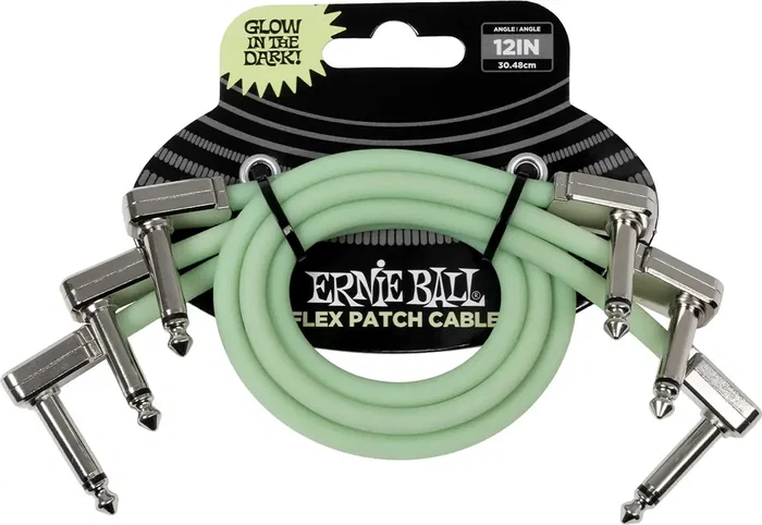 Ernie Ball Cable Eb Interlink Flex Jack-Jack Aa 30 Cm Phosphorescent (Pack De 3)