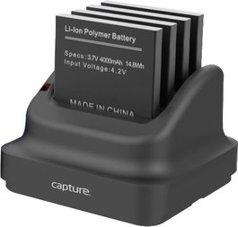 Capture Base de Carga para 4 Baterías del Terminal Eagle (CA-MTAC-4300-MB) con Adaptador UE/UK