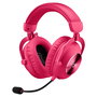 Logitech Pro X 2 Lightspeed Auriculares Gaming Inalámbricos, Sonido Surround 7.1, Micrófono Blue VO!CE, Color Magenta, Ref. 981-001275