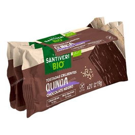 SANTIVERI Tostadas Quinoa Chocolate Negro Bio Sin Gluten 3uds x 57gr