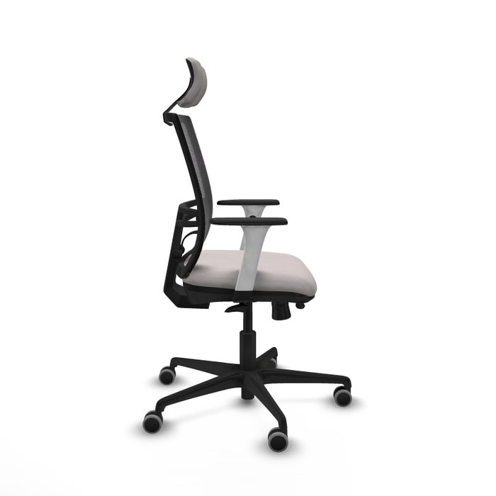 PIQUERAS Y CRESPO Silla de oficina Yunquera con mecanismo Sincro/Traslack, Similpiel Blanco y Malla Negro PIQUERAS Y CRESPO Silla de oficina Yunquera con mecanismo Sincro/Traslack, Similpiel Blanco y Malla Negro