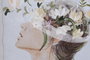 DKD Home Decor Cuadro de Cristal Cabeza de Flores 55x70 cm Blanco (Surtido de 2)