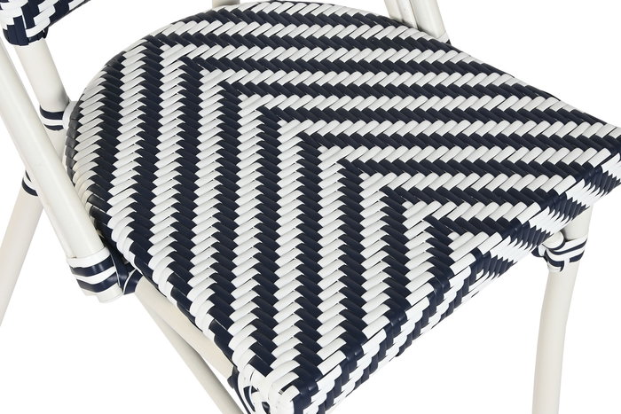 DKD Home Decor Silla Cottage Azul Blanco 58 x 88 x 47 cm (4 Unidades)