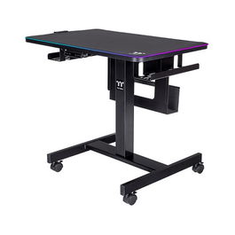 Thermaltake Cycledesk 100 Escritorio Gaming con Altura Eléctrica Ajustable, LED RGB, Negro - CYCLEDESK 100