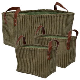 Home Deco Factory Juego De 3 Cestas Verdes Cocooning Scott