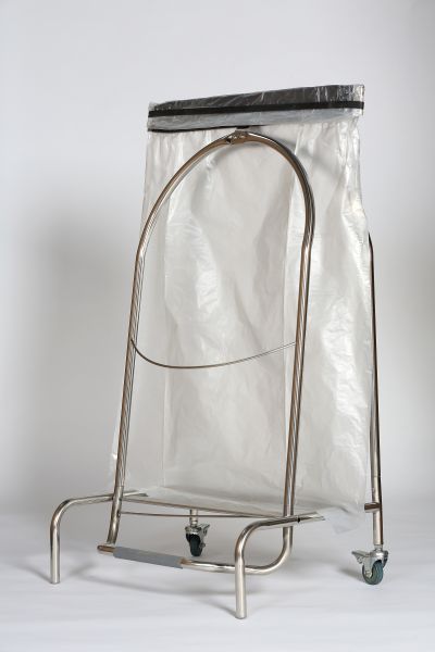 PROBBAX - SO-2104-MSSTL - Porta bolsas con 2 ruedas - 98 x 55 x 42,5 cm - Acero brillante