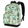 Oh My Pop Mochila HS FAN 2.0 Dinorrr Urbana Ligera con Compartimento y Bolsillo Electrónico Verde