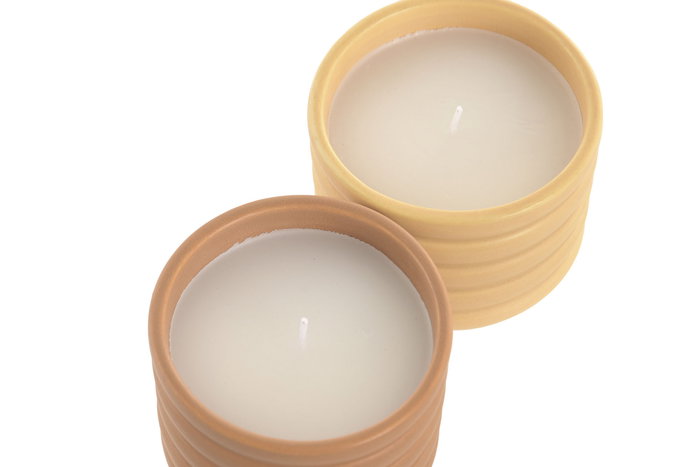 DKD Home Decor Vela Crema Terracota 9 x 7 x 9 cm (6 Unidades)