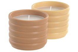 DKD Home Decor Vela Crema Terracota 9 x 7 x 9 cm (6 Unidades)