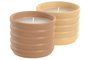 DKD Home Decor Vela Crema Terracota 9 x 7 x 9 cm (6 Unidades)